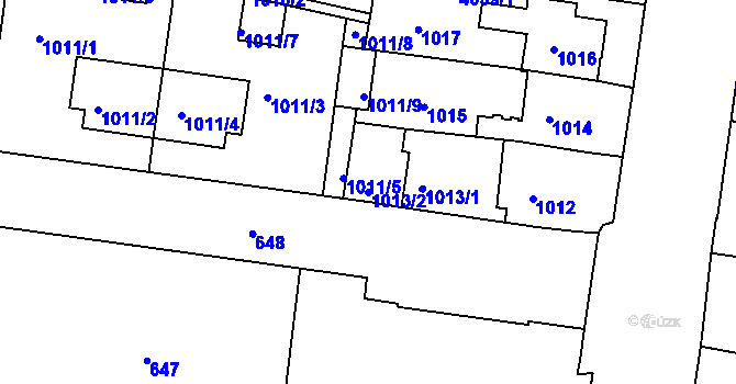 Parcela st. 1013/2 v KÚ Moravská Třebová, Katastrální mapa