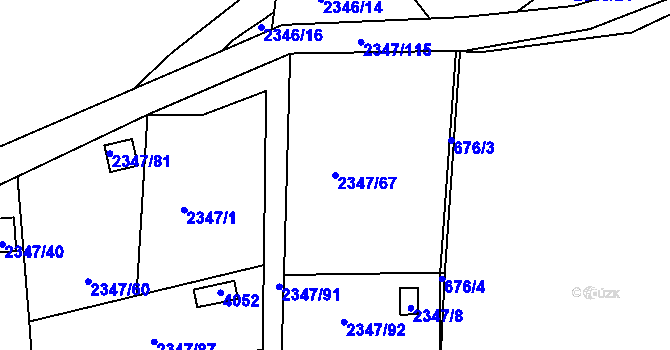 Parcela st. 2347/67 v KÚ Moravská Třebová, Katastrální mapa