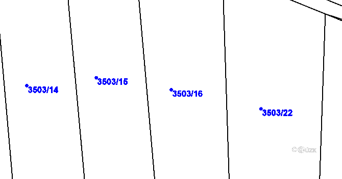 Parcela st. 3503/16 v KÚ Moravská Třebová, Katastrální mapa