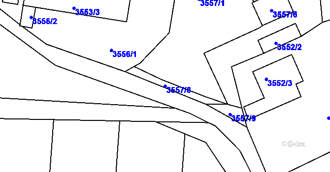 Parcela st. 3557/8 v KÚ Moravská Třebová, Katastrální mapa