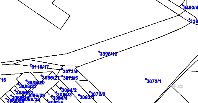 Parcela st. 3396/12 v KÚ Moravská Třebová, Katastrální mapa