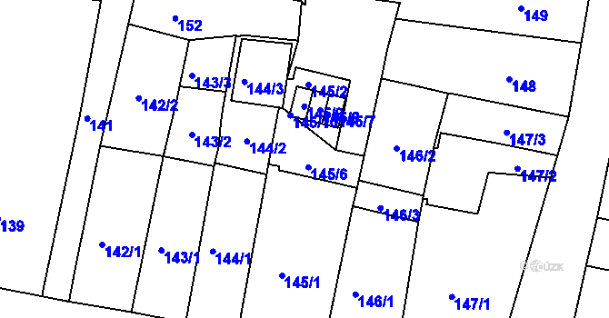 Parcela st. 145/6 v KÚ Moravská Třebová, Katastrální mapa