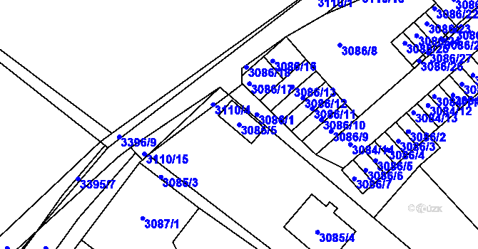 Parcela st. 3085/5 v KÚ Moravská Třebová, Katastrální mapa