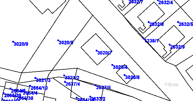 Parcela st. 3020/7 v KÚ Moravská Třebová, Katastrální mapa