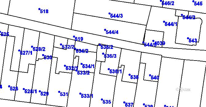 Parcela st. 536/3 v KÚ Moravská Třebová, Katastrální mapa