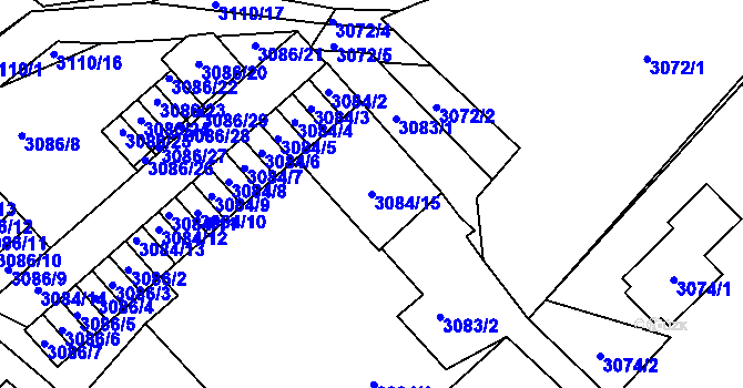 Parcela st. 3084/15 v KÚ Moravská Třebová, Katastrální mapa