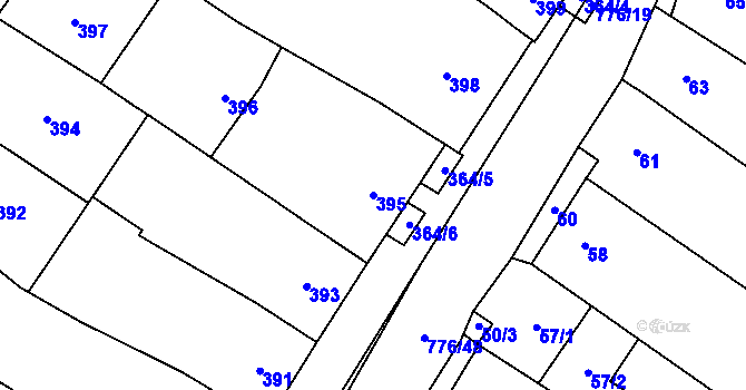 Parcela st. 395 v KÚ Moravské Bránice, Katastrální mapa