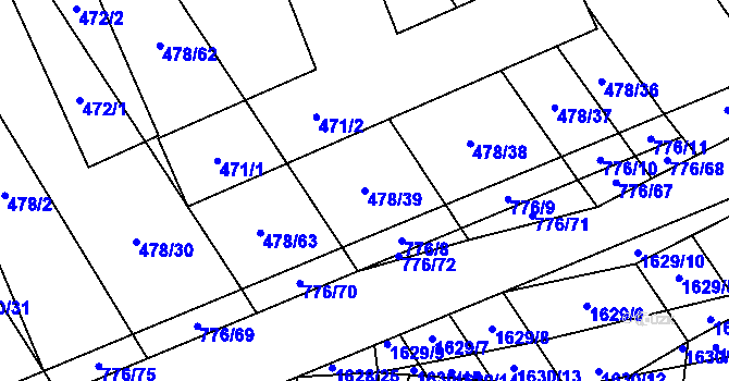 Parcela st. 478/39 v KÚ Moravské Bránice, Katastrální mapa