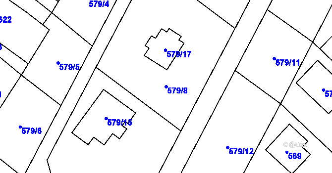 Parcela st. 579/8 v KÚ Moravské Bránice, Katastrální mapa