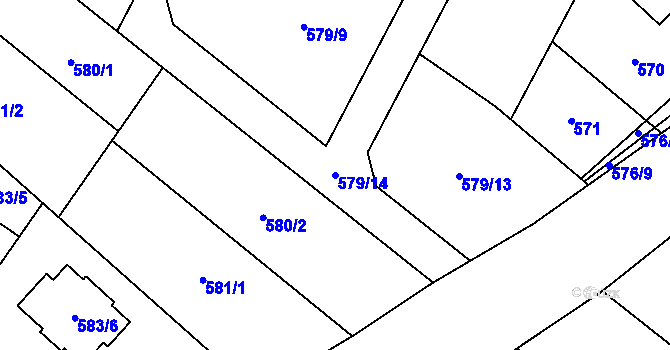 Parcela st. 579/14 v KÚ Moravské Bránice, Katastrální mapa