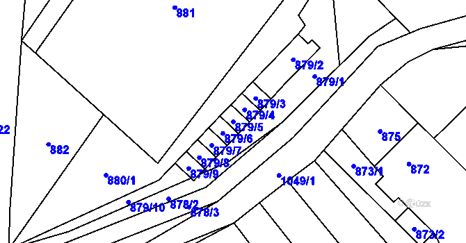 Parcela st. 879/5 v KÚ Moravské Bránice, Katastrální mapa
