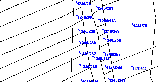 Parcela st. 1246/238 v KÚ Moravské Bránice, Katastrální mapa