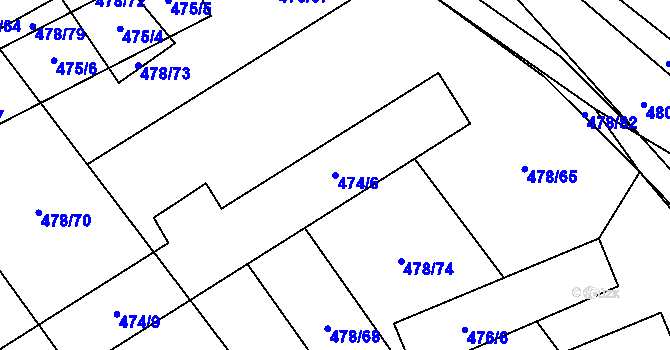 Parcela st. 474/6 v KÚ Moravské Bránice, Katastrální mapa