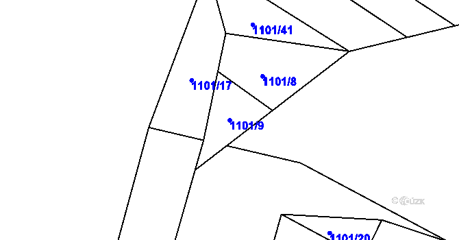 Parcela st. 1101/9 v KÚ Moravské Bránice, Katastrální mapa