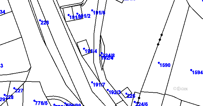 Parcela st. 224/8 v KÚ Moravské Bránice, Katastrální mapa