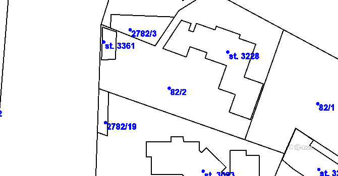 Parcela st. 82/2 v KÚ Moravské Budějovice, Katastrální mapa