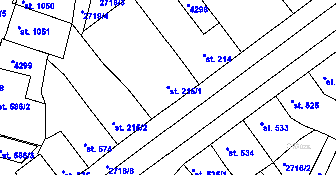 Parcela st. 215/1 v KÚ Moravské Budějovice, Katastrální mapa