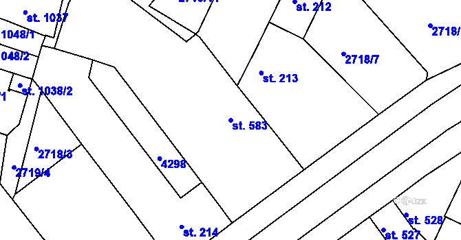 Parcela st. 583 v KÚ Moravské Budějovice, Katastrální mapa
