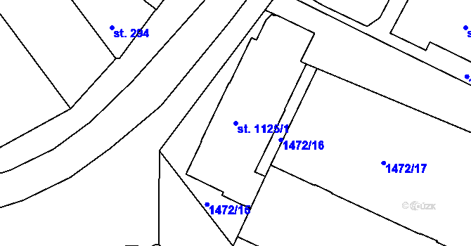 Parcela st. 1125/1 v KÚ Moravské Budějovice, Katastrální mapa