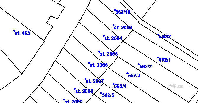 Parcela st. 2065 v KÚ Moravské Budějovice, Katastrální mapa
