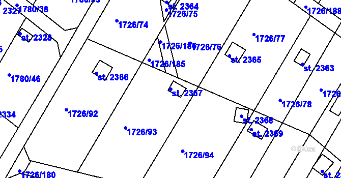 Parcela st. 2367 v KÚ Moravské Budějovice, Katastrální mapa