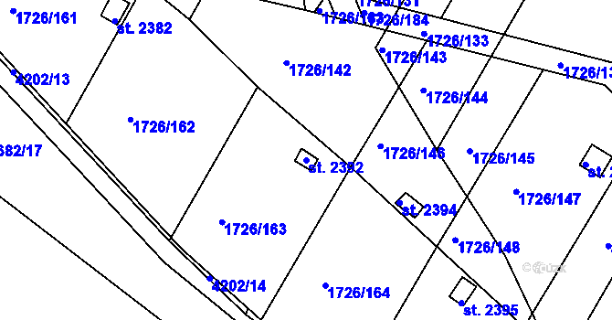 Parcela st. 2392 v KÚ Moravské Budějovice, Katastrální mapa