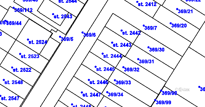 Parcela st. 2444 v KÚ Moravské Budějovice, Katastrální mapa