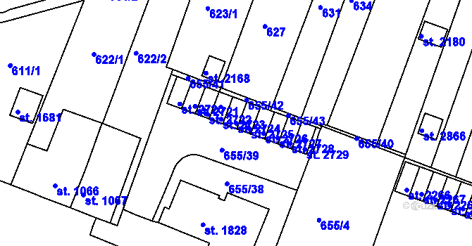 Parcela st. 2724 v KÚ Moravské Budějovice, Katastrální mapa