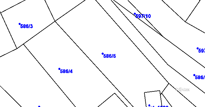 Parcela st. 586/5 v KÚ Moravské Budějovice, Katastrální mapa