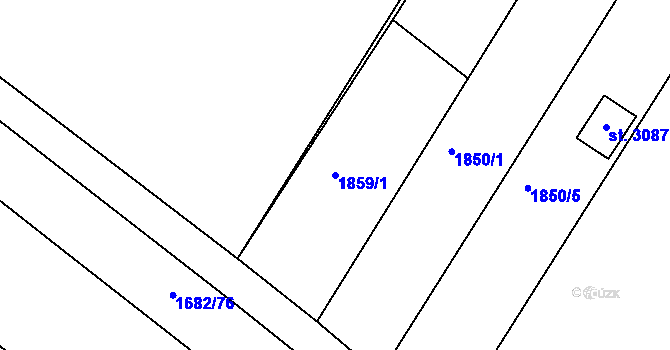 Parcela st. 1859/1 v KÚ Moravské Budějovice, Katastrální mapa