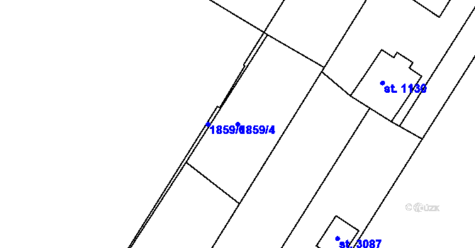Parcela st. 1859/4 v KÚ Moravské Budějovice, Katastrální mapa