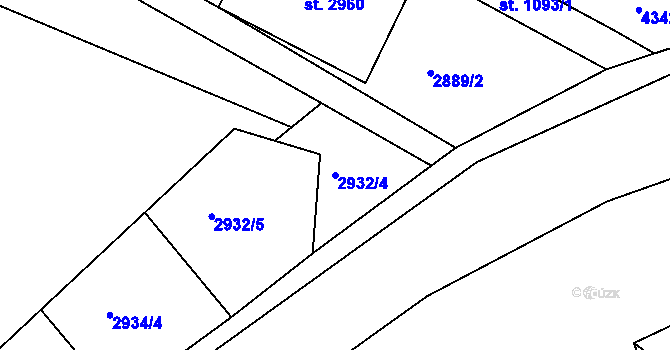 Parcela st. 2932/4 v KÚ Moravské Budějovice, Katastrální mapa