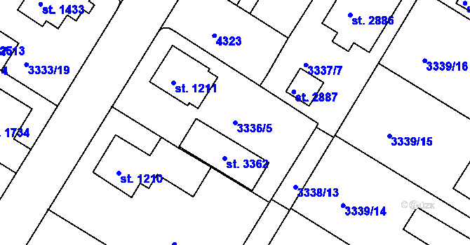 Parcela st. 3336/5 v KÚ Moravské Budějovice, Katastrální mapa