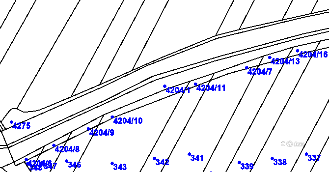 Parcela st. 4204/1 v KÚ Moravské Budějovice, Katastrální mapa