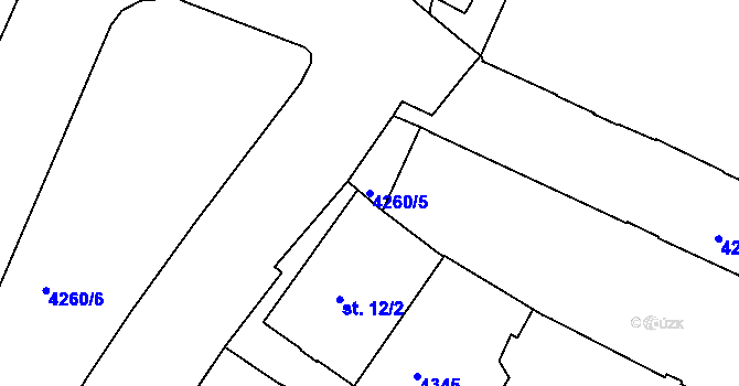 Parcela st. 4260/5 v KÚ Moravské Budějovice, Katastrální mapa