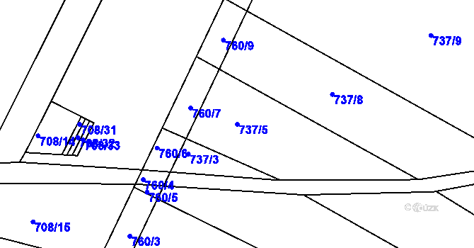 Parcela st. 737/5 v KÚ Moravské Budějovice, Katastrální mapa