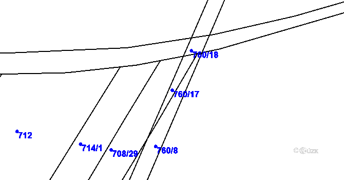 Parcela st. 760/17 v KÚ Moravské Budějovice, Katastrální mapa