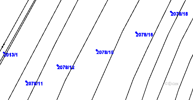 Parcela st. 2078/15 v KÚ Moravské Budějovice, Katastrální mapa