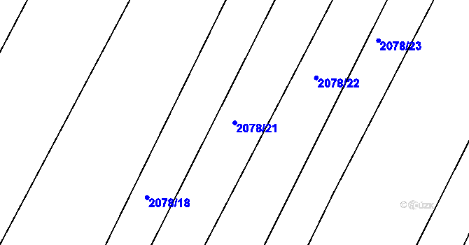 Parcela st. 2078/21 v KÚ Moravské Budějovice, Katastrální mapa