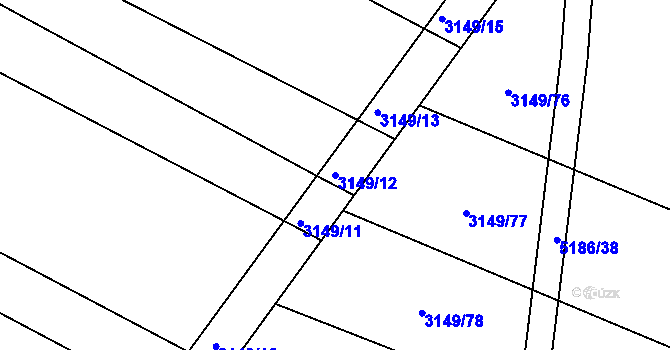 Parcela st. 3149/12 v KÚ Moravské Budějovice, Katastrální mapa