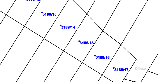 Parcela st. 3188/15 v KÚ Moravské Budějovice, Katastrální mapa