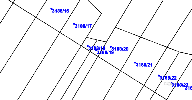 Parcela st. 3188/19 v KÚ Moravské Budějovice, Katastrální mapa