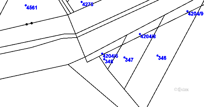 Parcela st. 4204/6 v KÚ Moravské Budějovice, Katastrální mapa