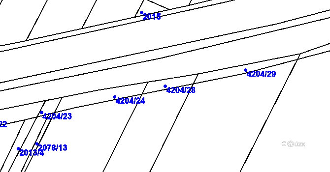 Parcela st. 4204/28 v KÚ Moravské Budějovice, Katastrální mapa