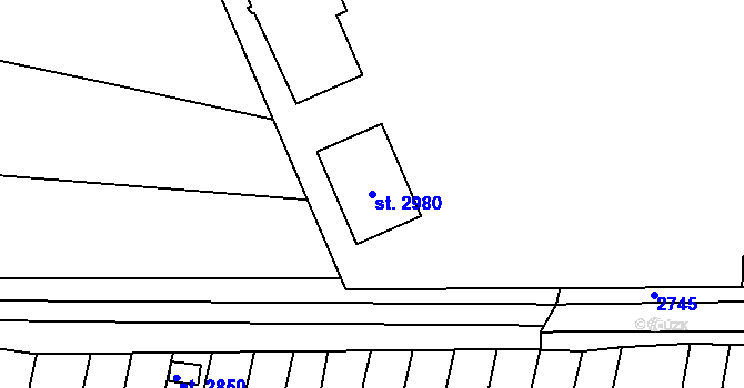 Parcela st. 2980 v KÚ Moravské Budějovice, Katastrální mapa