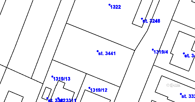 Parcela st. 3441 v KÚ Moravské Budějovice, Katastrální mapa