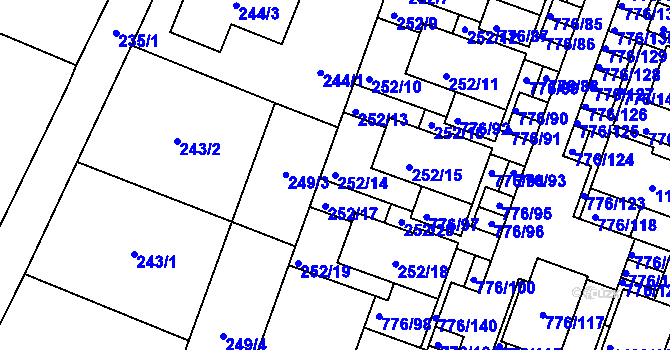 Parcela st. 252/14 v KÚ Moravské Knínice, Katastrální mapa