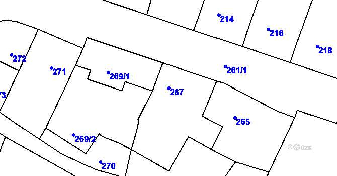 Parcela st. 267 v KÚ Moravské Knínice, Katastrální mapa