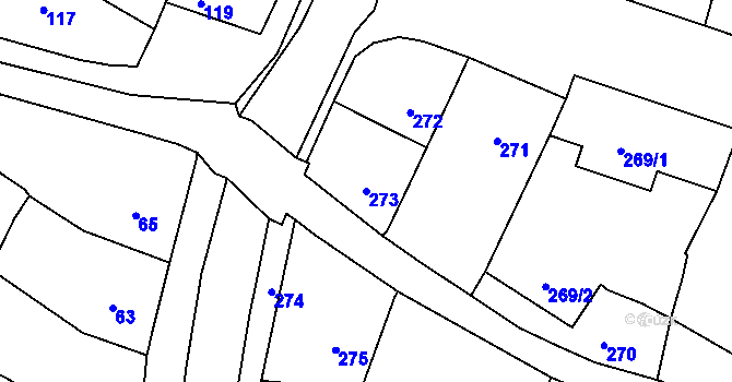 Parcela st. 273 v KÚ Moravské Knínice, Katastrální mapa