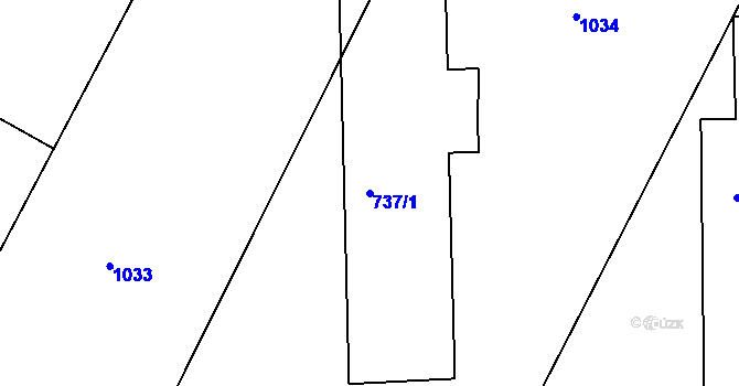 Parcela st. 737/1 v KÚ Moravské Knínice, Katastrální mapa